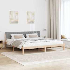 Rám postele s čelo Hnědá a světlá šedá 200 x 200 cm - obrázek 4