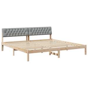 Rám postele s čelo Hnědá a světlá šedá 200 x 200 cm - obrázek 2