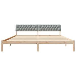 Rám postele s čelo Hnědá a světlá šedá 200 x 200 cm - obrázek 5