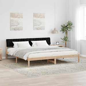 Rám postele Hnědo-černá 200 x 200 cm Masivní borovicové dřevo - obrázek 1