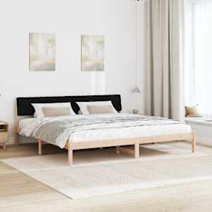 Rám postele Hnědo-černá 200 x 200 cm Masivní borovicové dřevo - obrázek 4