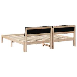 Rám postele Hnědo-černá 200 x 200 cm Masivní borovicové dřevo - obrázek 7