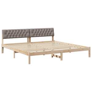 Rám postele Hnědá a taupe 200 x 200 cm Masivní borovicové dřevo - obrázek 2