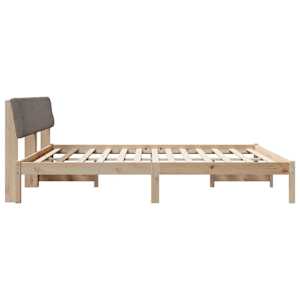 Rám postele Hnědá a taupe 200 x 200 cm Masivní borovicové dřevo - obrázek 6