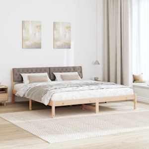 Rám postele Hnědá a taupe 180 x 200 cm Masivní borovicové dřevo - obrázek 4