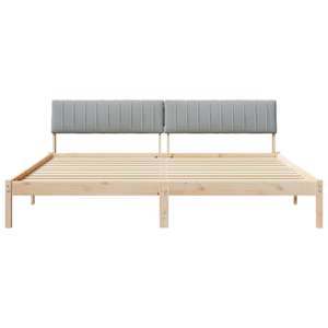 Rám postele s čelo Hnědá a světlá šedá 200 x 200 cm - obrázek 5