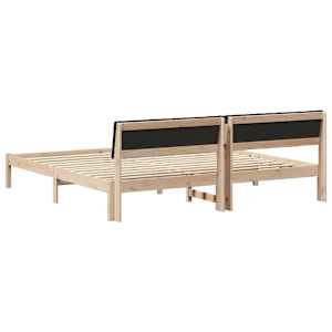Rám postele Hnědo-černá 200 x 200 cm Masivní borovicové dřevo - obrázek 7