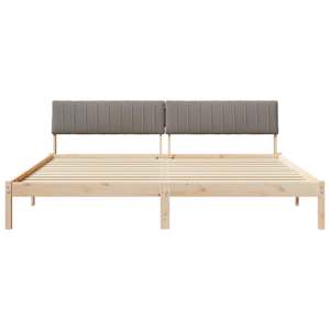 Rám postele Hnědá a taupe 200 x 200 cm Masivní borovicové dřevo - obrázek 5