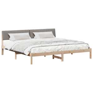 Rám postele Hnědá a taupe 200 x 200 cm Masivní borovicové dřevo - obrázek 3
