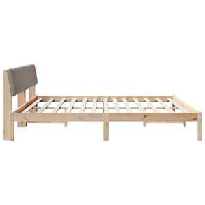 Rám postele Hnědá a taupe 200 x 200 cm Masivní borovicové dřevo - obrázek 6