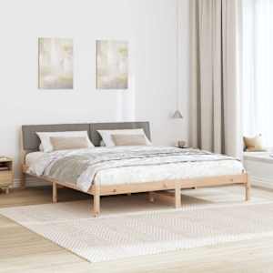 Rám postele Hnědá a taupe 180 x 200 cm Masivní borovicové dřevo - obrázek 4