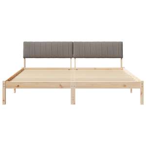 Rám postele Hnědá a taupe 180 x 200 cm Masivní borovicové dřevo - obrázek 5
