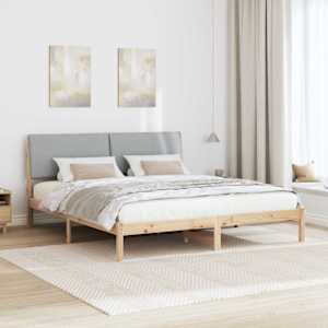 Rám postele s čelo Hnědá a světlá šedá 200 x 200 cm - obrázek 4