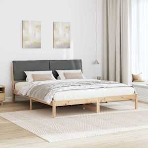 Rám postele s čelo hnědá a tmavě šedá 200 x 200 cm - obrázek 4