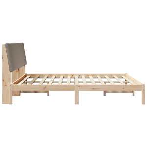 Rám postele Hnědá a taupe 200 x 200 cm Masivní borovicové dřevo - obrázek 6