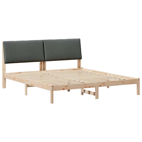vidaXL Beti raam peaga pruun ja tumehall 180 x 200 cm M&auml;nnipuit