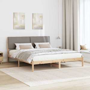 Rám postele Hnědá a taupe 180 x 200 cm Masivní borovicové dřevo - obrázek 4