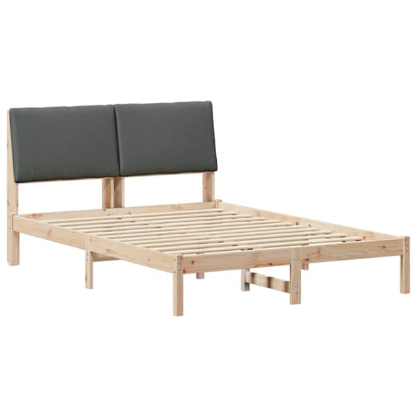 vidaXL Beti raam peaga pruun ja tumehall 160 x 200 cm M&auml;nnipuit