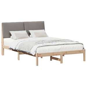 Rám postele Hnědá a taupe 160 x 200 cm Masivní borovicové dřevo - obrázek 3