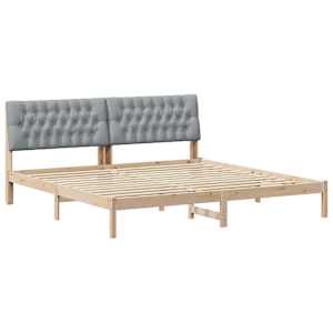 Rám postele s čalouněným čelem s čelo Hnědá 200 x 200 cm - obrázek 2