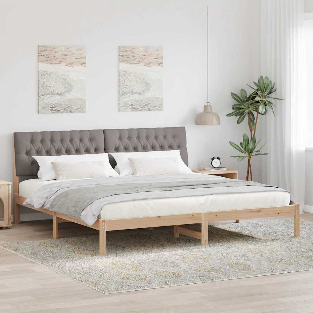 Paturi si accesorii - Cadru de pat cu tăblie tapițată cu headboard Maro 200 x 200 cm