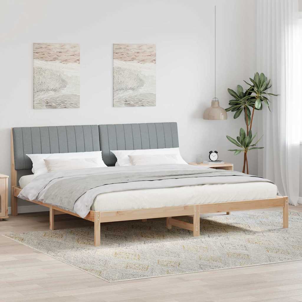 Paturi si accesorii - Cadru de pat cu headboard Maro 200 x 200 cm țesătură