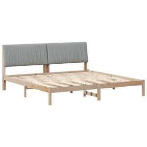 Rám postele s čelo Hnědá 200 x 200 cm Masivní borové dřevo - obrázek 2