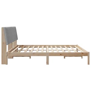 Rám postele s čelo Hnědá 200 x 200 cm Masivní borové dřevo - obrázek 6