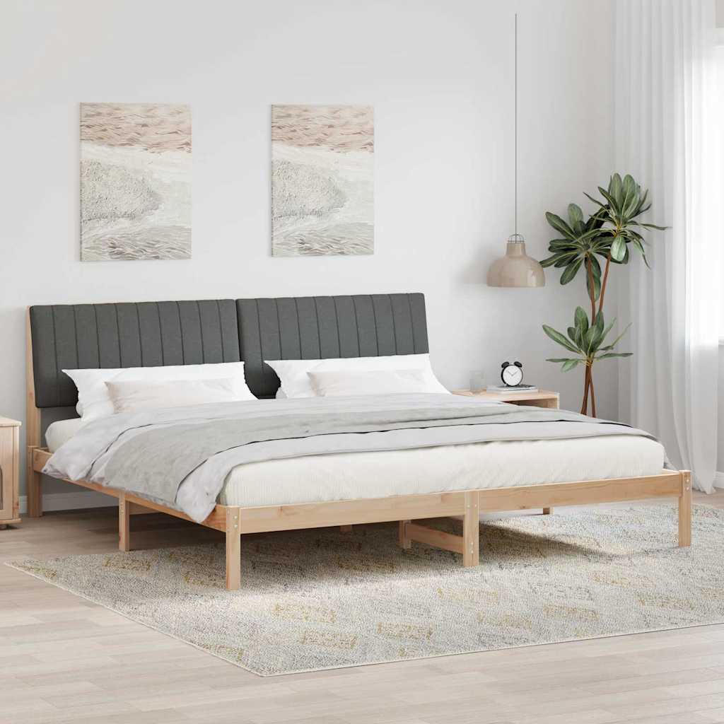 Paturi si accesorii - Cadru de pat cu headboard Maro 200 x 200 cm țesătură