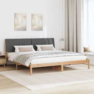 Rám postele s čelo Hnědá 200 x 200 cm Masivní borové dřevo - obrázek 4