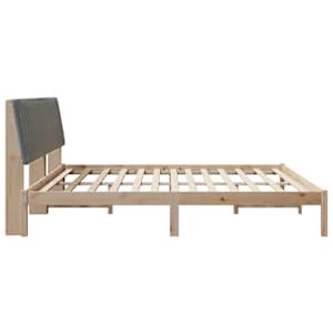 Rám postele s čelo Hnědá 200 x 200 cm Masivní borové dřevo - obrázek 6