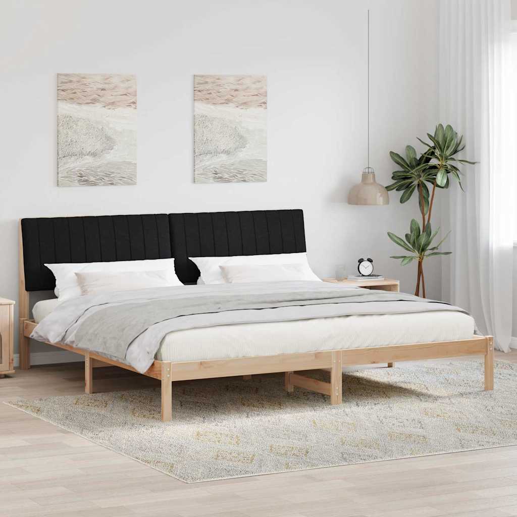 Paturi si accesorii - Cadru de pat cu headboard Maro 200 x 200 cm țesătură