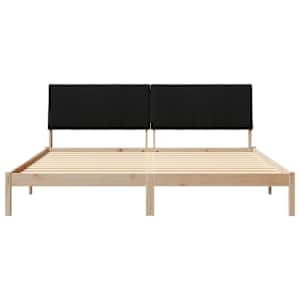 Rám postele s čelo Hnědá 200 x 200 cm Masivní borové dřevo - obrázek 5
