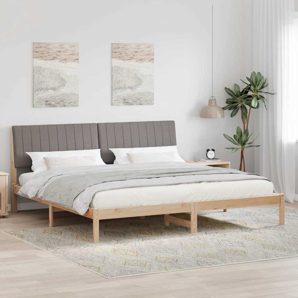 Paturi si accesorii - Cadru de pat cu headboard Maro 200 x 200 cm țesătură
