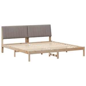 Rám postele s čelo Hnědá 200 x 200 cm Masivní borové dřevo - obrázek 2