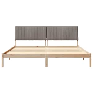 Rám postele s čelo Hnědá 200 x 200 cm Masivní borové dřevo - obrázek 5