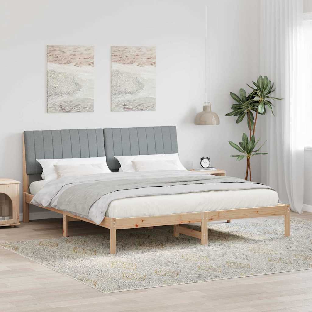 Paturi si accesorii - Cadru de pat cu headboard Maro 180 x 200 cm țesătură