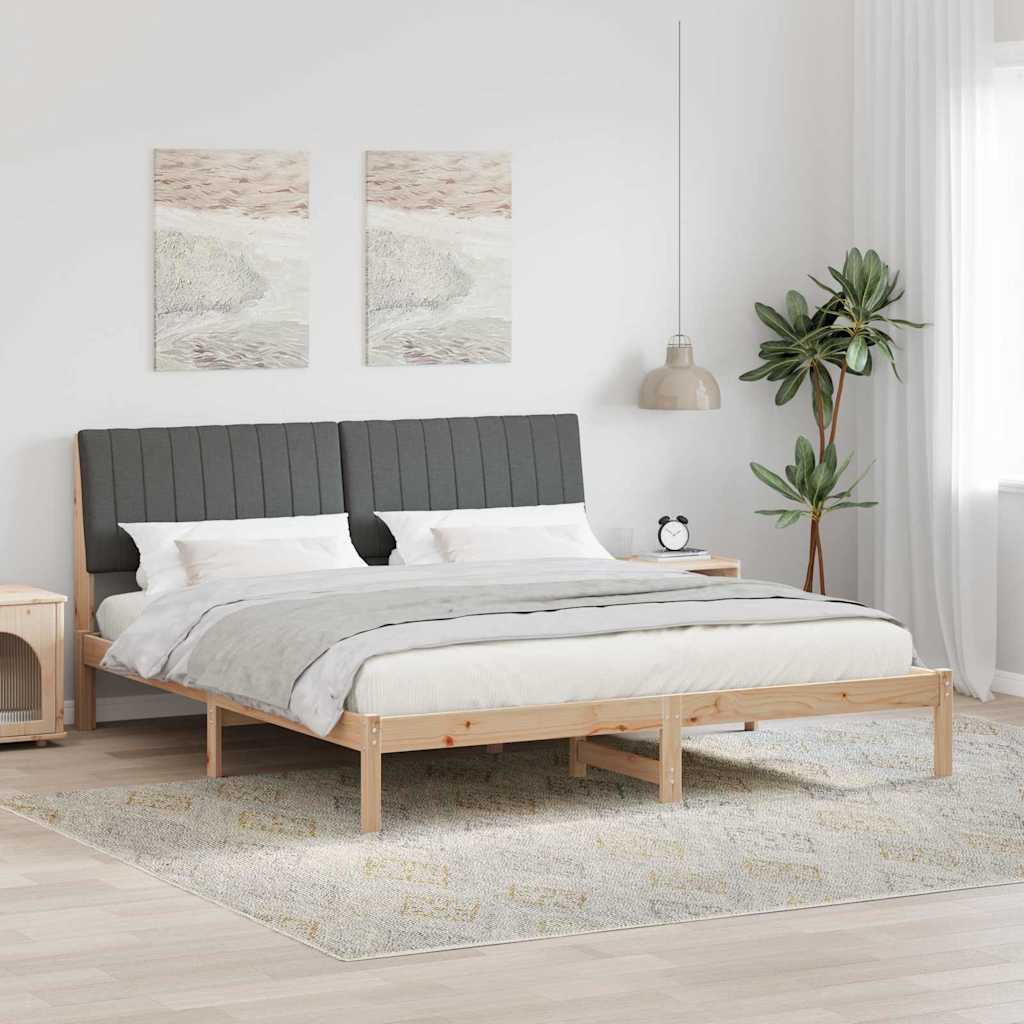 Paturi si accesorii - Cadru de pat cu headboard Maro 180 x 200 cm țesătură