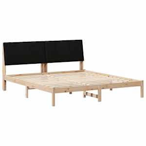 Rám postele s čelo Hnědá 180 x 200 cm Masivní borové dřevo - obrázek 2