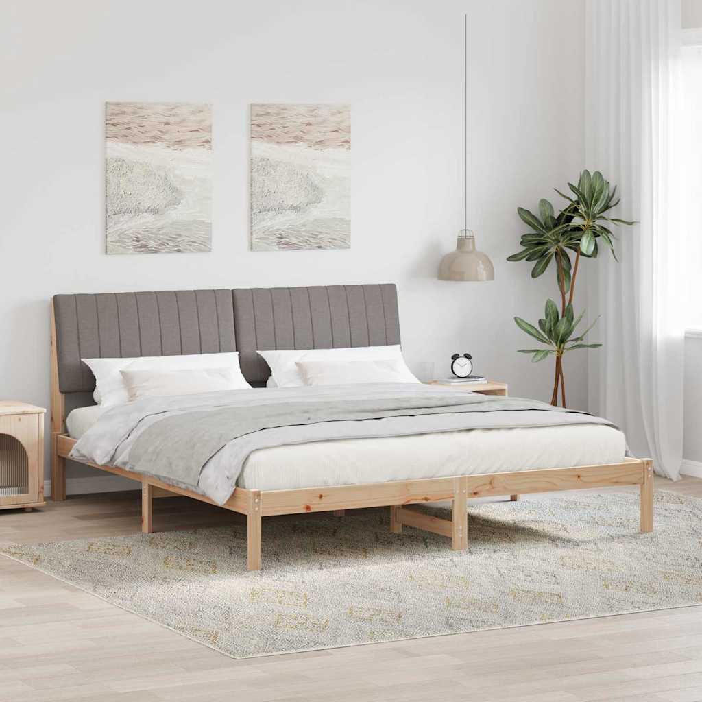 Paturi si accesorii - Cadru de pat cu headboard Maro 180 x 200 cm țesătură