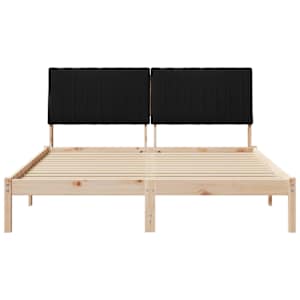 Rám postele s čelo Hnědá 160 x 200 cm Masivní borové dřevo - obrázek 5
