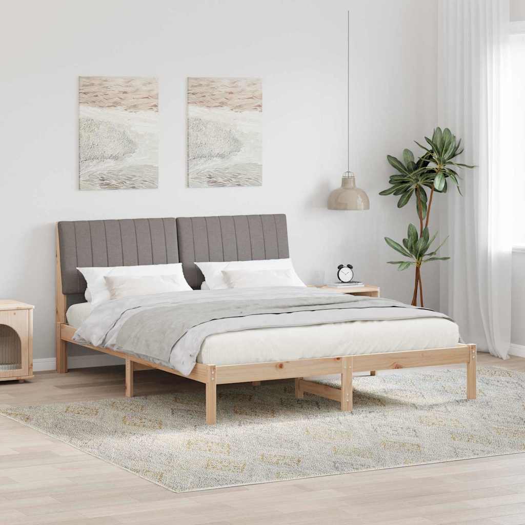 Paturi si accesorii - Cadru de pat cu headboard Maro 160 x 200 cm țesătură