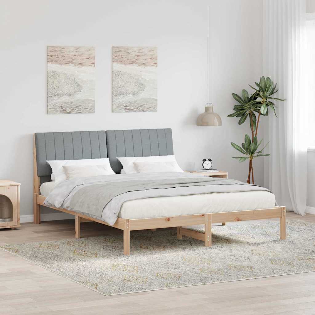 Paturi si accesorii - Cadru de pat cu headboard Maro 150 x 200 cm țesătură