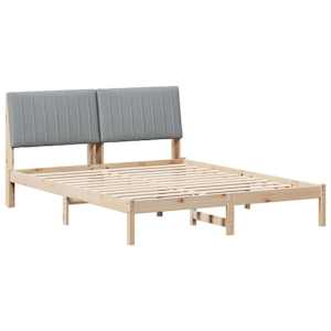 Rám postele s čelo Hnědá 150 x 200 cm Masivní borové dřevo - obrázek 2