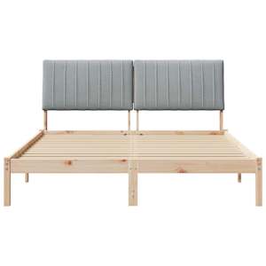 Rám postele s čelo Hnědá 150 x 200 cm Masivní borové dřevo - obrázek 5
