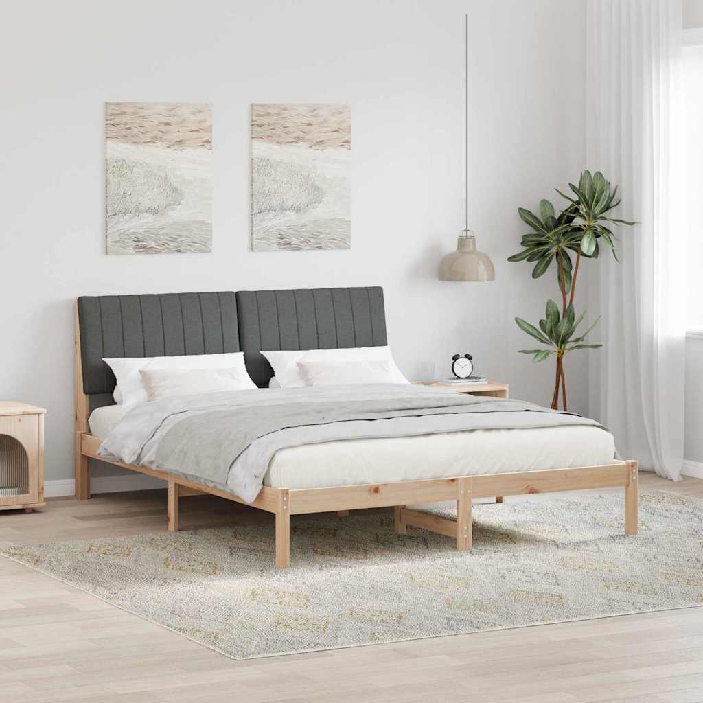 Paturi si accesorii - Cadru de pat cu headboard Maro 150 x 200 cm țesătură