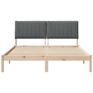 Rám postele s čelo Hnědá 150 x 200 cm Masivní borové dřevo - obrázek 5