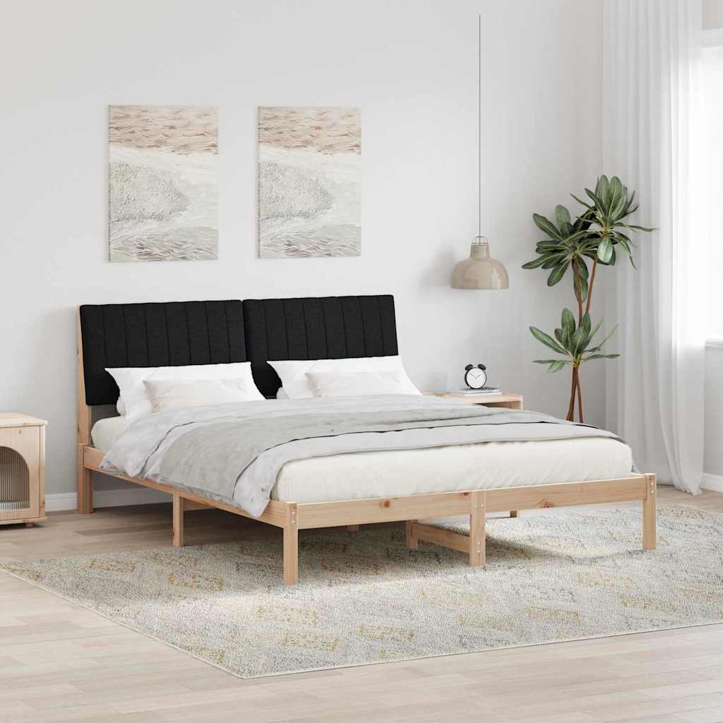 Paturi si accesorii - Cadru de pat cu headboard Maro 150 x 200 cm țesătură