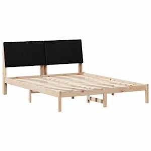 Rám postele s čelo Hnědá 150 x 200 cm Masivní borové dřevo - obrázek 2