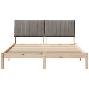 Rám postele s čelo Hnědá 150 x 200 cm Masivní borové dřevo - obrázek 5